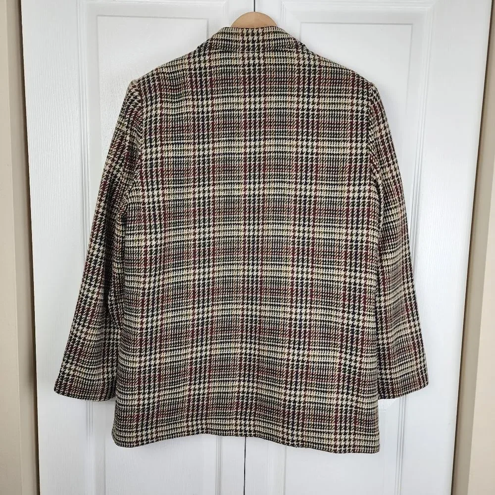 Sag Harbor Plaid Blazer Wool Blend Houndstooth Eclectic Grandpa Jacket Size 14 - Picture 3 of 16